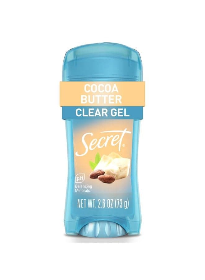 Fresh Antiperspirant Deodorant for Women, 72hr Breathable Sweat & Odor Protection, Instant Freshness & Gentle, PH Balancing Minerals, Clear Gel, Cocoa Butter Scent, 2.6 oz