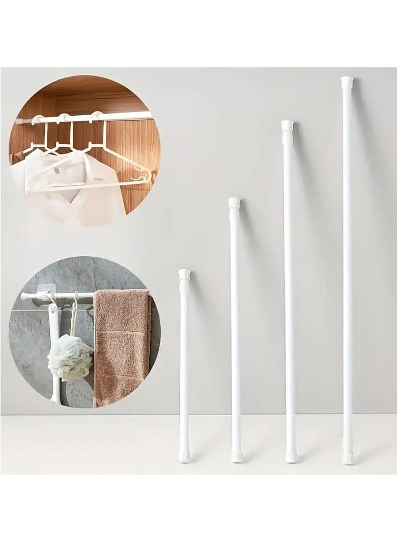 Spring Extendable Telescopic Net Voile Tension Curtain Rail Pole Rod Rods, Adjustable Curtain Rod for Easy Installation