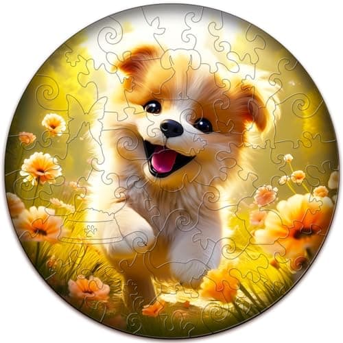 Aeekdook Wooden Puzzles for Kids Ages 48 Cute Dog Puzzle Unique Animal Shaped Wooden Jigsaw Puzzles for Kid 50 Pieces Puzzles for Kids50pcs114 114in