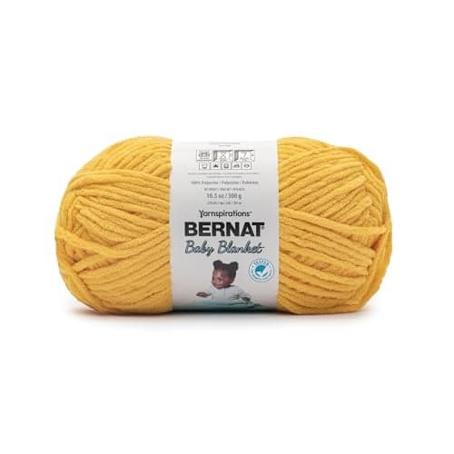 Bernat Baby Blanket School Bus Yellow Yarn - 1 Pack of 300g/10.5 oz - 100% Polyester - #6 Super Bulky - 220 Yards - Knitting/Crochet