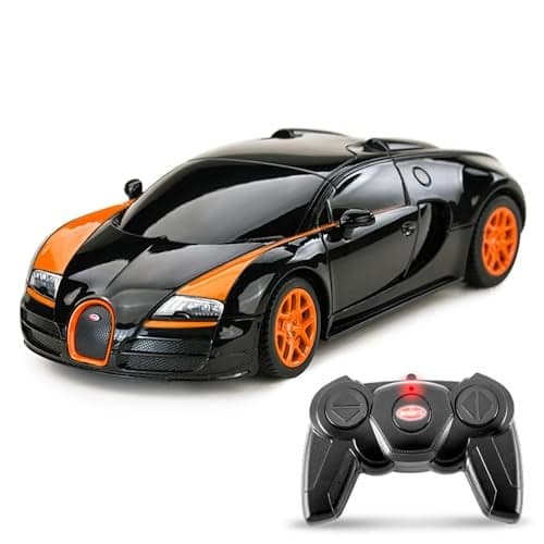 BEZGAR Bugatti Toy Car Officially Licensed Bugatti Grand Sport Vitesse Remote Control Car124 Scale Sport Racing Toy Car Model Vehicle for Kids Adults Girls and Boys 47000 Black