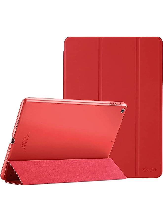 Ipad 9.7 Case 2018 Ipad 6Th Generation Case/ 2017 Ipad 5Th Generation Case - Ultra Slim Lightweight Stand Case With Translucent Frosted Back Smart Cover For Apple Ipad 9.7 Inch –Red