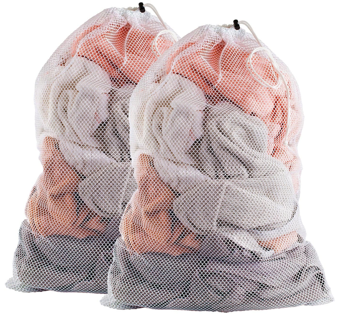Handy Laundry Mesh XL Laundry Bags Durable Machine Washable with Secure Drawstring Closure Perfect for College Dorms Laundromats Apartments White 2Pack