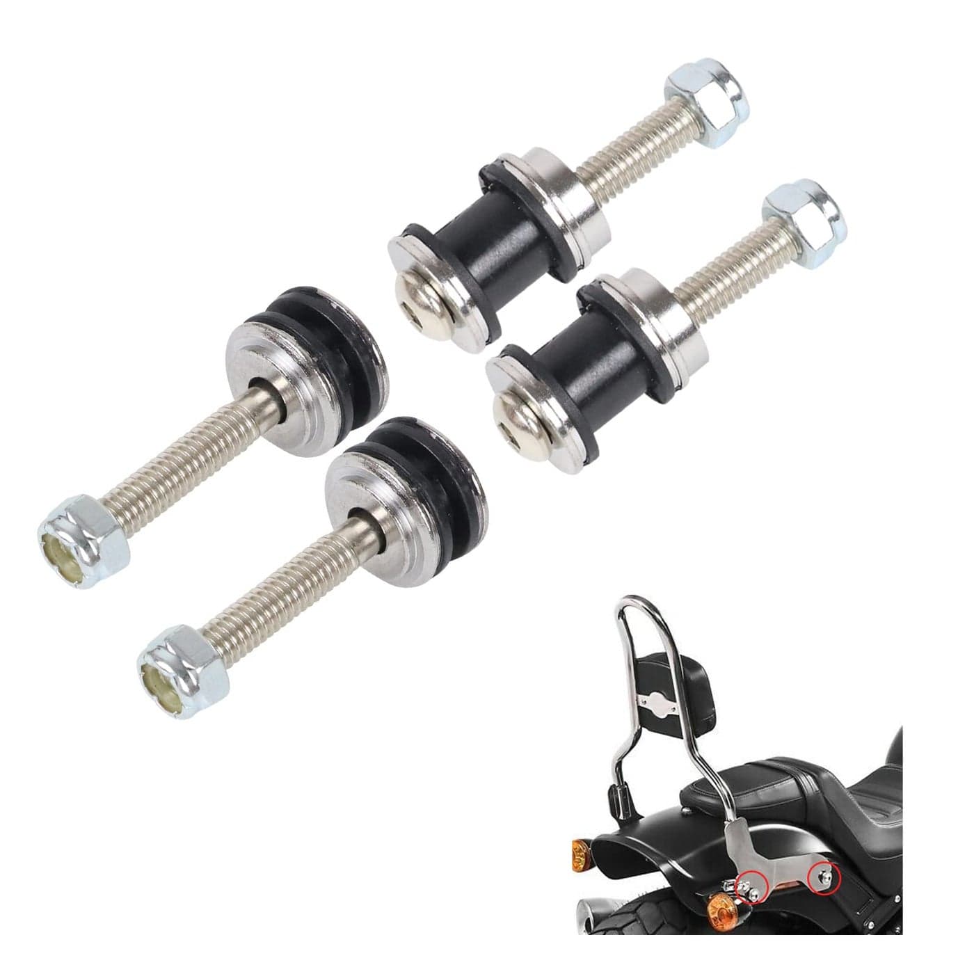 AUFER Motorcycle Quick Release Detachable Sissy Bar Backrest Docking Hardware Kit Mounting Screw Compatible With For Sportster XL 883 1200 20042024