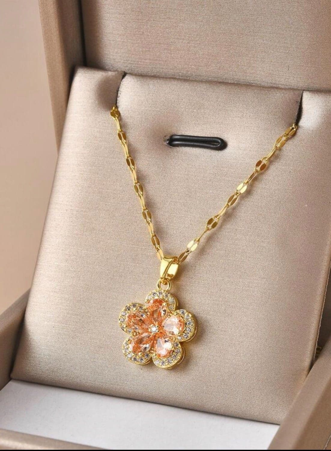 18k Gold Plated Cubic Zirconia Necklace