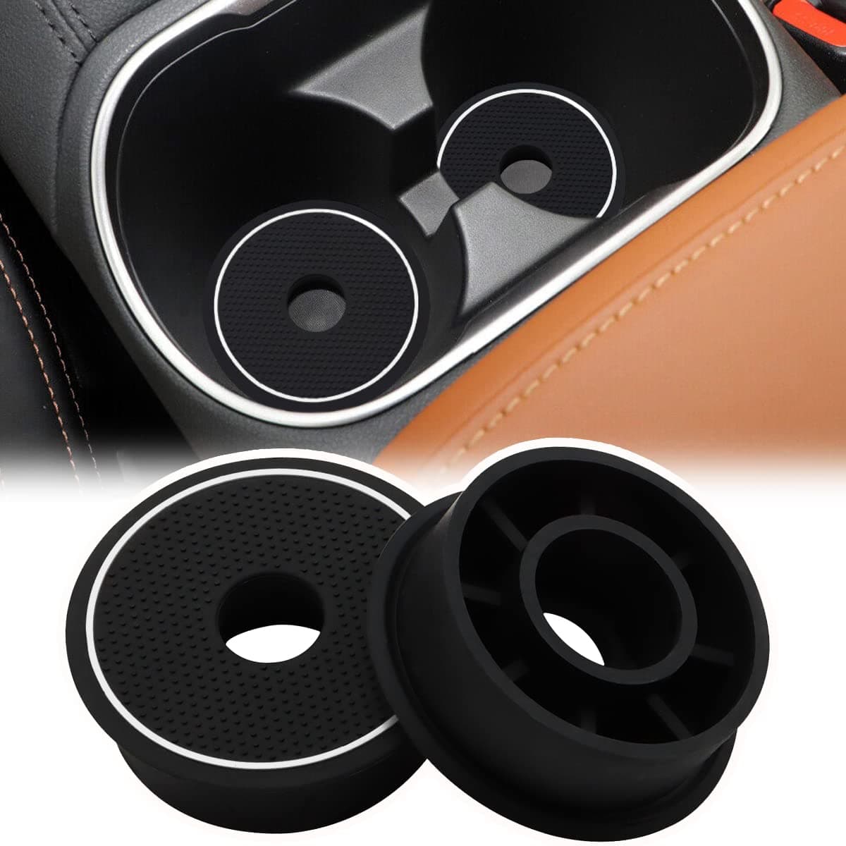 Auovo Cup Holder Spacer Replacement Compatible with Subaru Outback Legacy Accessories 20202024 Silicone Cup Riser Cup Holder Insert Spacers for Kia Telluride Crosstrek Accord Trax 2pcs White Trim
