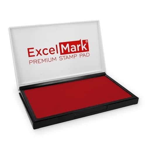 ExcelMark Rubber Stamp Ink Pad Extra Large 3-7/8" x 7" (Red)