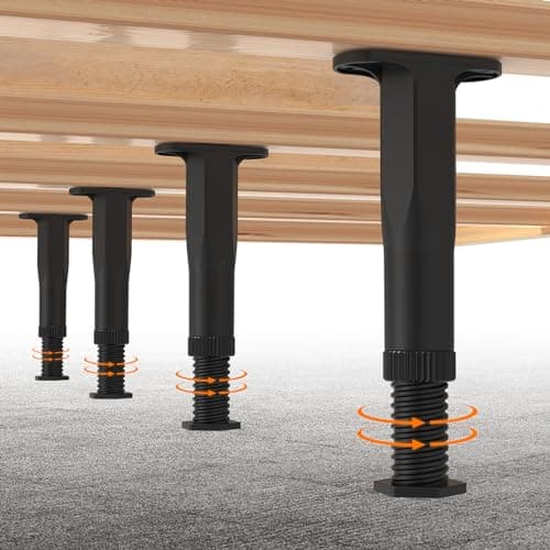 4 PCS 5183 Adjustable Bed Frame Support Legs Frame Center Slats Heavy Support LegDurable Furniture Suport Legs for FrameSofaDresserTable Legs Furniture Replacement Parts