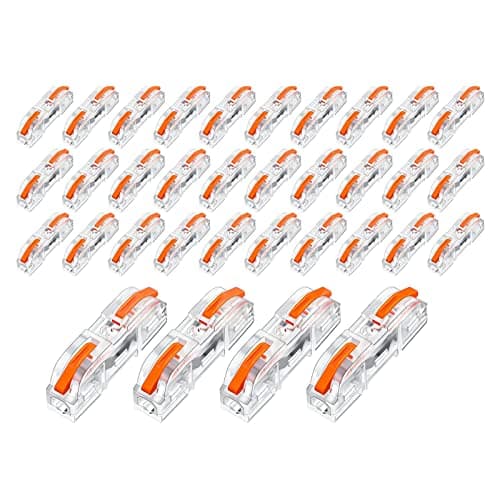 Serplex® 34pcs Wire Connector Cable Connector Compact Single Wire Connectors Assortment Splicing Connectors Lever Wire Connectors Terminal for 28-12 AWG, Soft and Hard Wire Universal (SPL-1)
