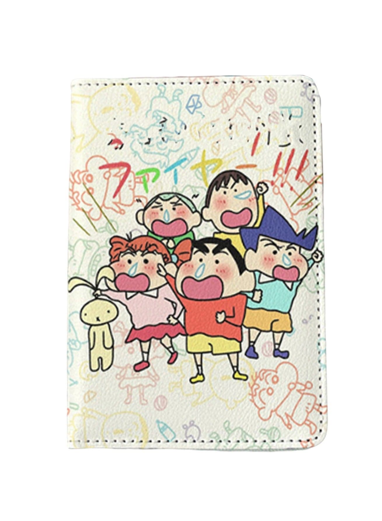 White Cartoon Print 3 Passport Holder Multi-Function Card Holder Passport Protection Cover, Id Card Storage Cover Boy And Girl Card Holder Pu Leather Travel Id Card Holder, Travel Accessories