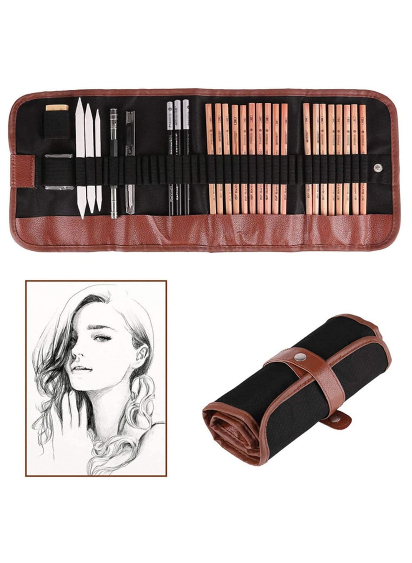 29Pcs Set Professional Sketch Pencils Kit for Artists with Graphite Pencils Charcoal Pencils Paper Erasable Pen Ideal for Sketching Drawing and Art Projects
