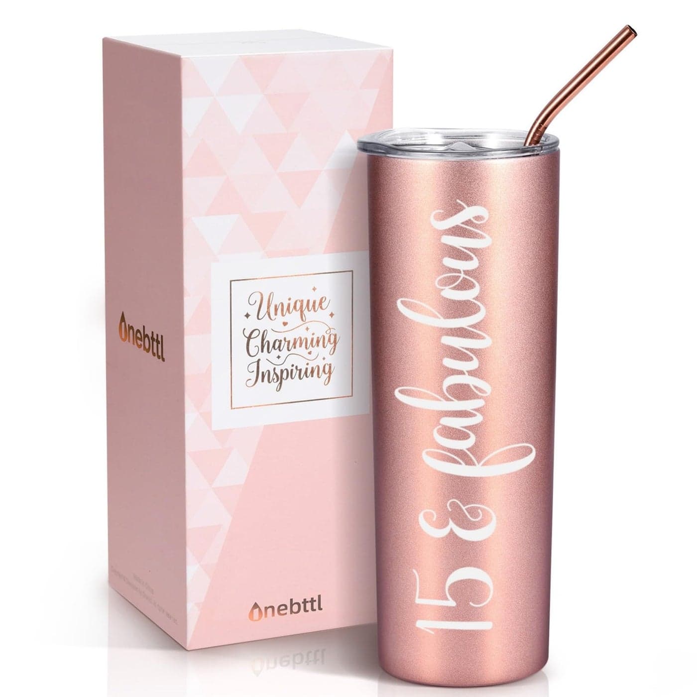 Onebttl Quinceanera Gifts 15 Year Old Girl Gifts for Birthday 15th Birthday Gifts for Girls Female Her 20oz590ml Stainless Steel Insulated Tumbler