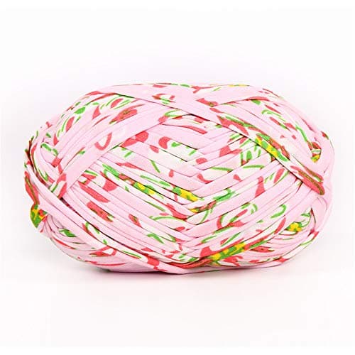 1 PCS Colorful TShirt Yarn Knitting Yarn Fabric Crochet Cloth for DIY Knitted Fabric Art 62 Pink Flower