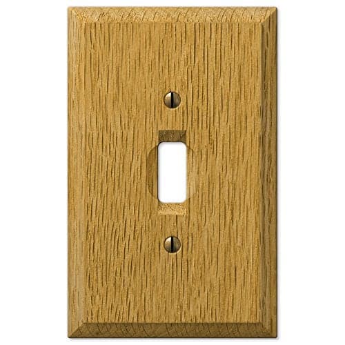 Amerelle 4025T Carson Wallplate, 1 Toggle, Wood, Light Oak, 1-Pack
