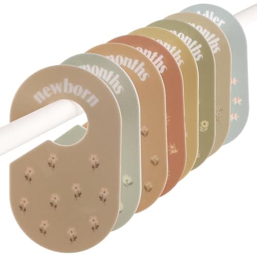 WSICSE Baby Closet DividerDoubleSided Baby Clothes Dividers for Closet Baby Girl Nursery Decor for Sorting 8 Designs from Newborn to 24 Month Retro