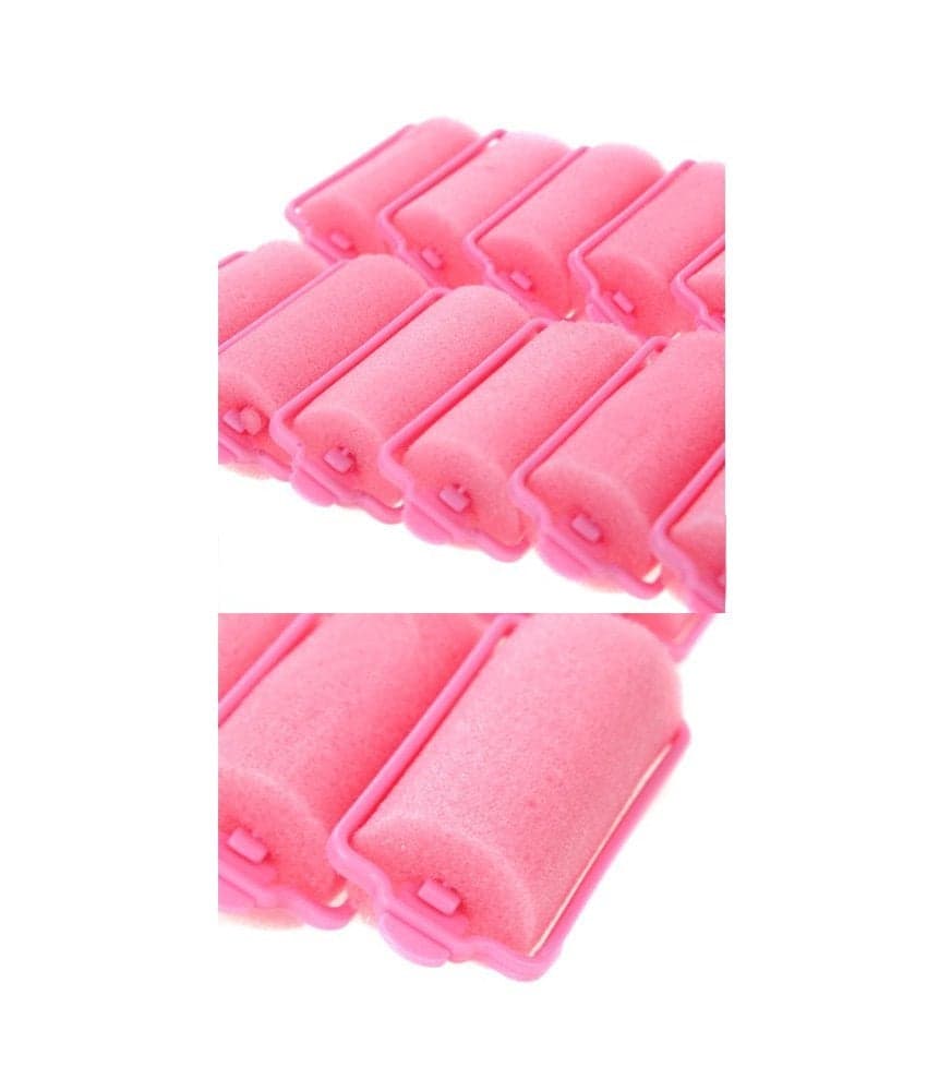 Pink Foam Sponge Hair Rollers Large 16pc