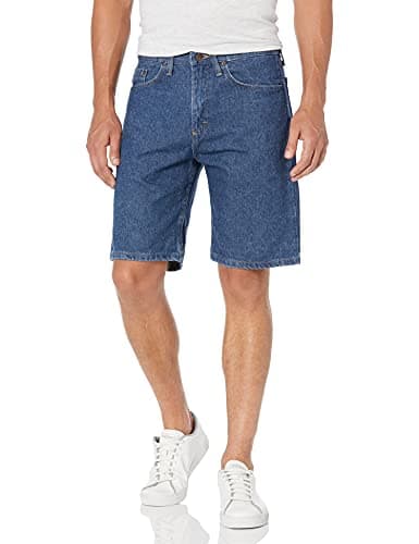Classic Relaxed Fit Five Pocket Jean Short, Stonewash Dark, 38