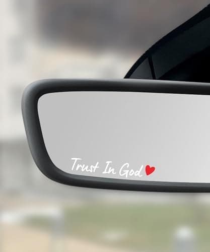 SCUARI 4PCS Car StickersCars DecalsCar Accessories Trust in God Rearview Mirror StickerAuto Stickers and DecalsAuto Decals for WomenTrust in God Mirror DecorationFits Most Vehicles WhiteRed