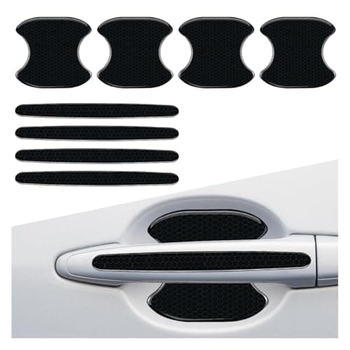 ZIMISI 8PCS Car Door Handle Bowl Sticker Reflective AntiScratch Auto Door Handle Cup Protector SelfAdhesive Door Side Handle Paint Protective Film Universal Vehicle Decoration Accessory Black