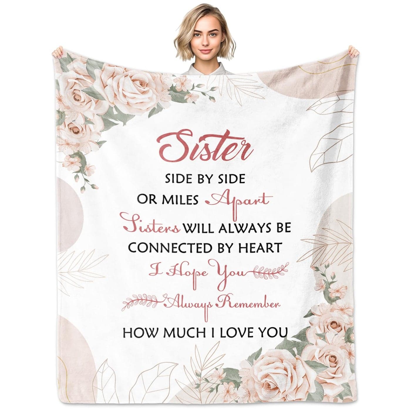 FIOUNG Sisters Gifts from Sister Sister Gifts Blanket 60x50 Sisters Birthday Gift Big Sisters Gift Ideas for Mothers Day Christmas Best Friend Birthday Present for Women Girls Bestie Blanket