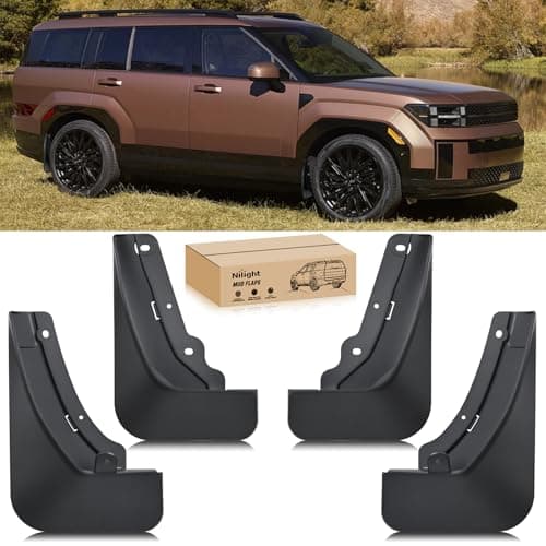 Nilight Mud Flaps for Hyundai Santa Fe 2024 2025 2026 No Drilling Precision Fit Exterior Accessories HeavyDuty Splash Guards Protection Front Rear Set
