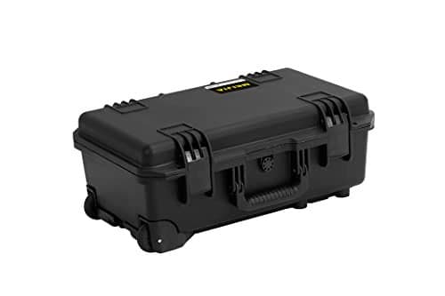 MEIJIA Premium Waterproof Hard Compact Rolling Camera Case with customizable fit foam and wheels,Full Protection with Light&Convenient Design,21.7"x14.1"x8.8",Elegant Black
