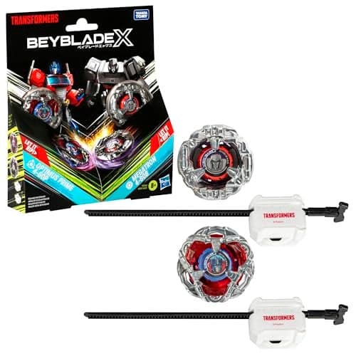 Beyblade X Transformers Collab Optimus Prime 460P vs Megatron 480B Multipack Set with 2 Tops 2 launchers Battling Top Toys for 8 Year Old Boys Girls Exclusive