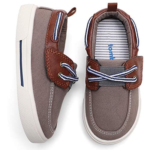 tombik Toddler Shoes Boys Canvas Sneakers Kids Loafers for Walking Fall Brown 10 US Toddler