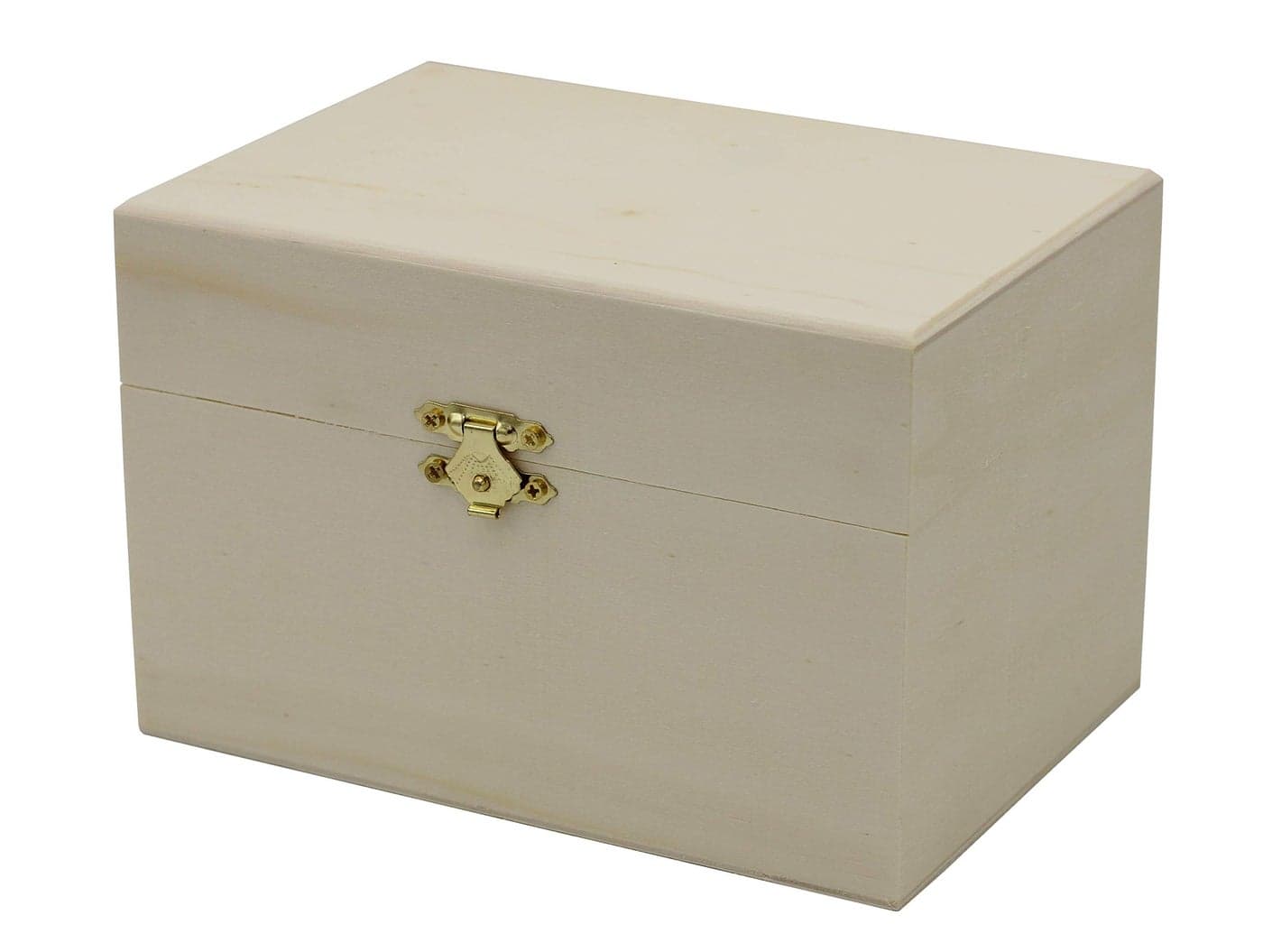 Creative Hobbies® Ready to Decorate Wooden Recipe Box with Hinged Lid and Front Clasp - Make Your Own Gift, Jewelry, Photo Box