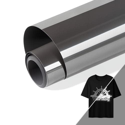 HTVRONT Reflective HTV Vinyl Roll 12 x 5ft Reflective Dark Grey HTV Heat Transfer Vinyl for Shirts Reflective Iron on Vinyl for All Cutting Machines Easy to Cut for Heat Vinyl Design