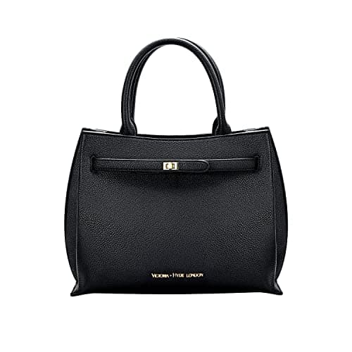VICTORIA HYDE Tote Bag for Women Large PU Leather Shopper Handbags Vegan Travel Shoulder Bags for Women and Mom Best Gift (Black)