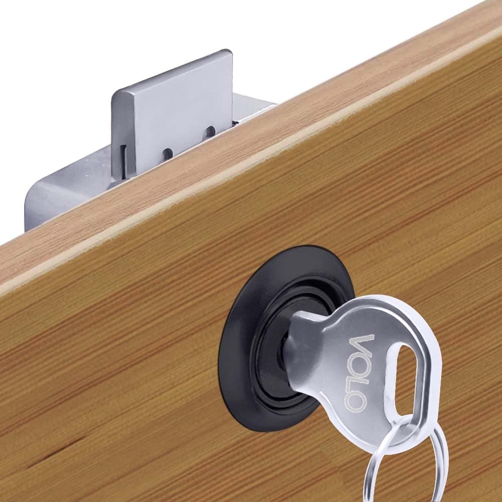 Volo Furniture Cupbord Lock for Drawers and cabinets Furniture almirah Lock for Home and Office 20mm Black Matt
