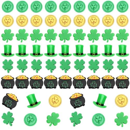 Jansun 60 Pcs St Patricks Day Mini Resin Figures Resin Flatback Charms for DIY Crafting Embellishment Irish Themed Party Decor 6 Designs