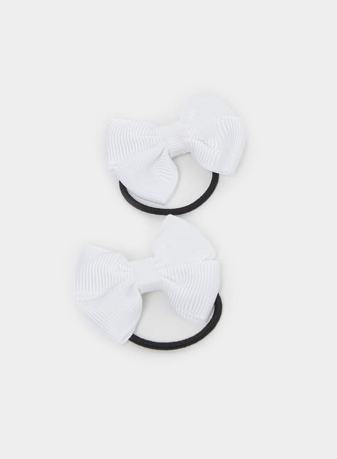 White Bow Hair Tie