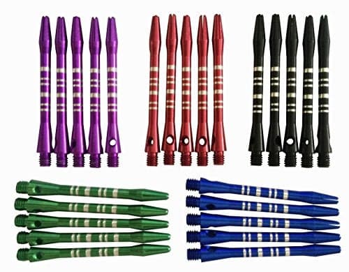 CavalierDarts Aluminum Long Dart Shafts Wholesale Dart Stems 2BA Throwing - 5 Colors 25 Pcs 55mm