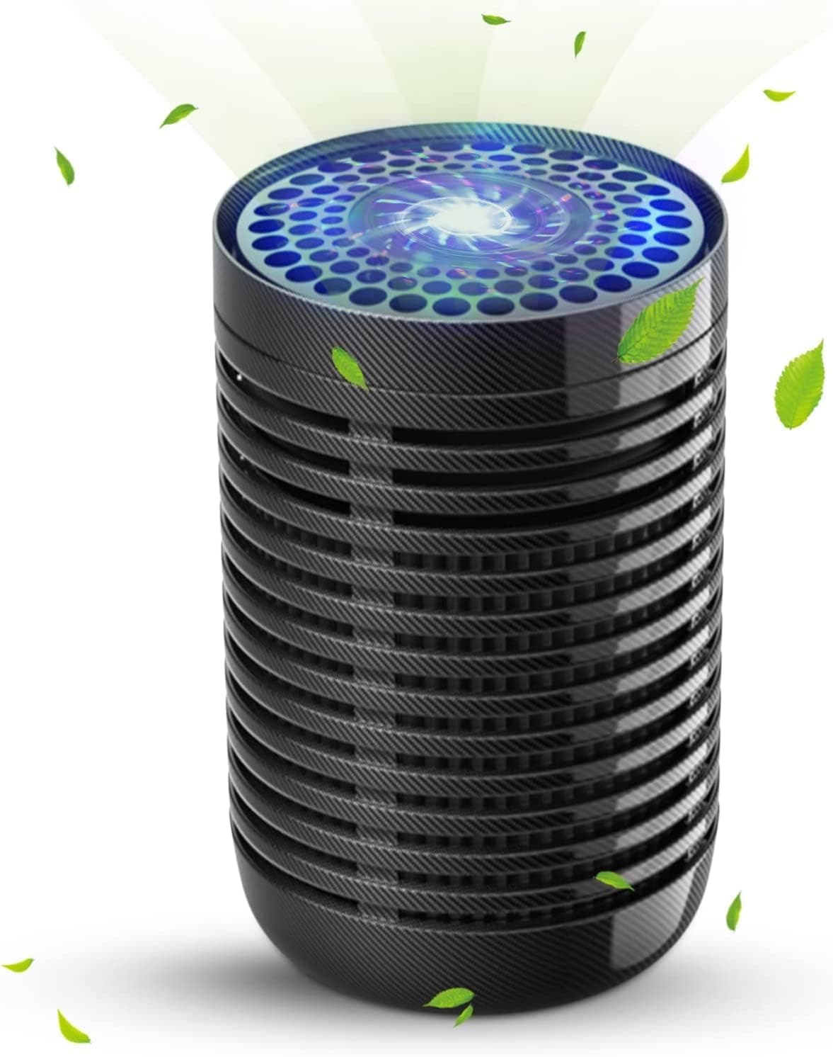 VHG Car Air Purifier Mini Portable Air PurifierAir Purifier for Car with H13 True HEPA Filter for Smoke DustQuiet Personal Air Purifier for Car Traveling Bedroom Office Use Black