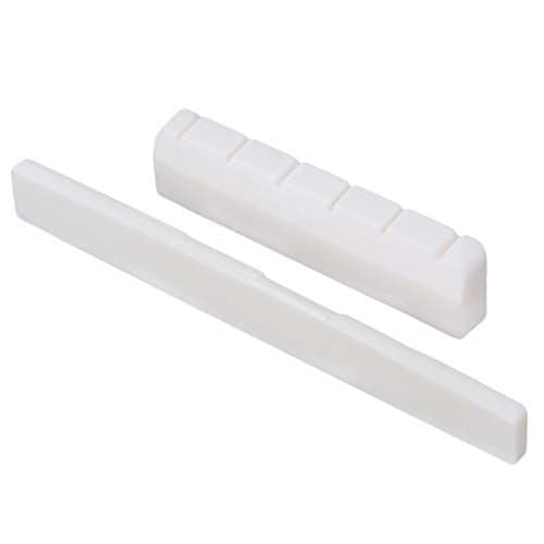Mxfans White 2 in 1 Bridge Saddle Nut Set 80mm & 50mm for Classical Guitar Replacement Part