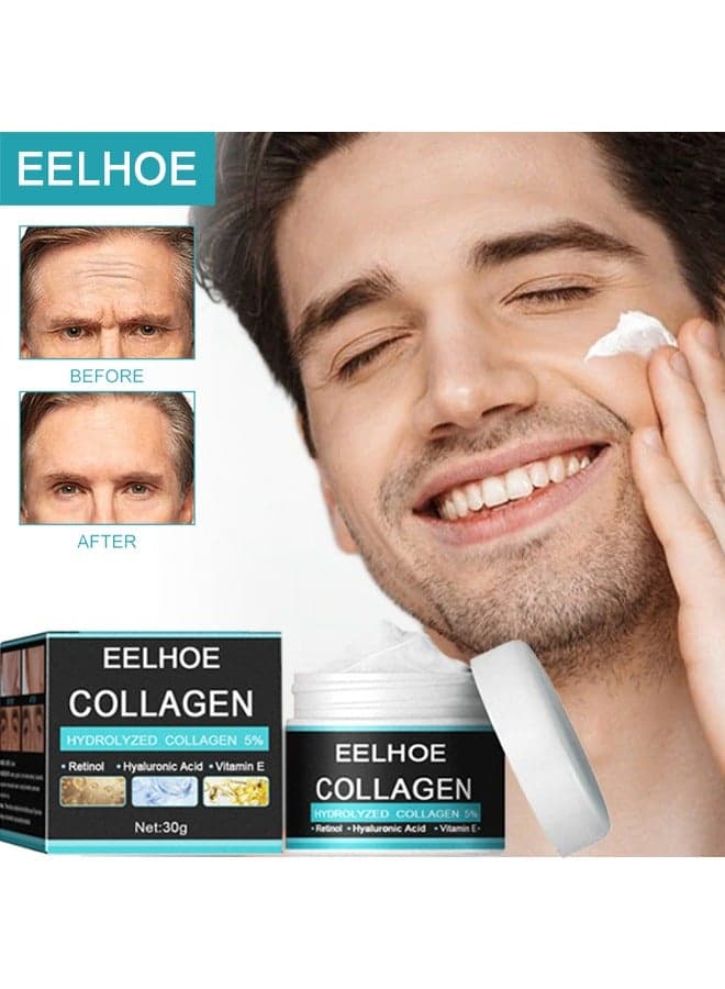 Collagen hydrolyzed collagen 5%,Cream For Men 30g,Contains Retinol, Hyaluronic Acid, And Vitamin E,Has Anti Wrinkle Cream, Facial Moisturizing, Anti-Aging And Wrinkle Antioxidant Effects