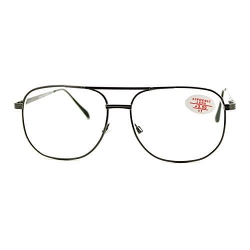 Clear Lens Glasses Bifocal Reading Lens Vintage Square SpringHinge Gunmetal+2.00