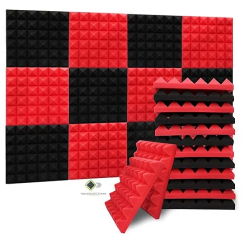 YGM Acoustic Foams® Pyramid Acoustic (Set of 18), 50 Density Foam Panels,12" X 12" X 2 Inches, Premium Grade Soundproofing Studio Noise, Echo Reduction and Absorption