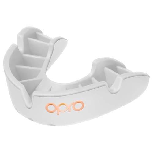 OPRO Bronze Level Sports Mouthguard – Custom-Fit, Breathable, Slim Design – Protective Mouth Guard for Football, Wrestling, Boxing, MMA, Lacrosse & All Contact Sports, Case Included – White, Adult