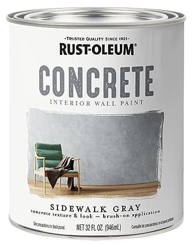 Rust-Oleum 379908 Concrete Interior Wall Paint, Quart, Sidewalk Gray