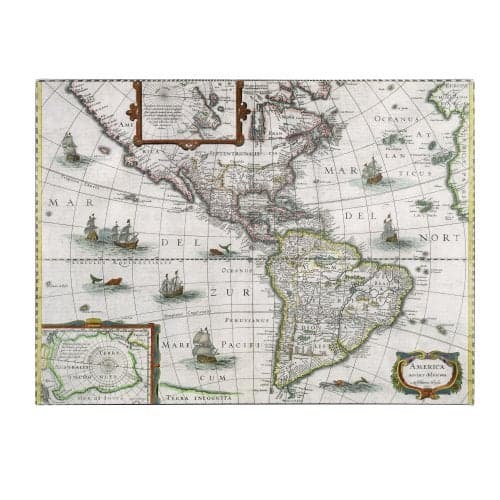 Trademark Fine Art Map of The Americas 1631 Canvas Art by Henricus Hondius, 14 by 19-Inch
