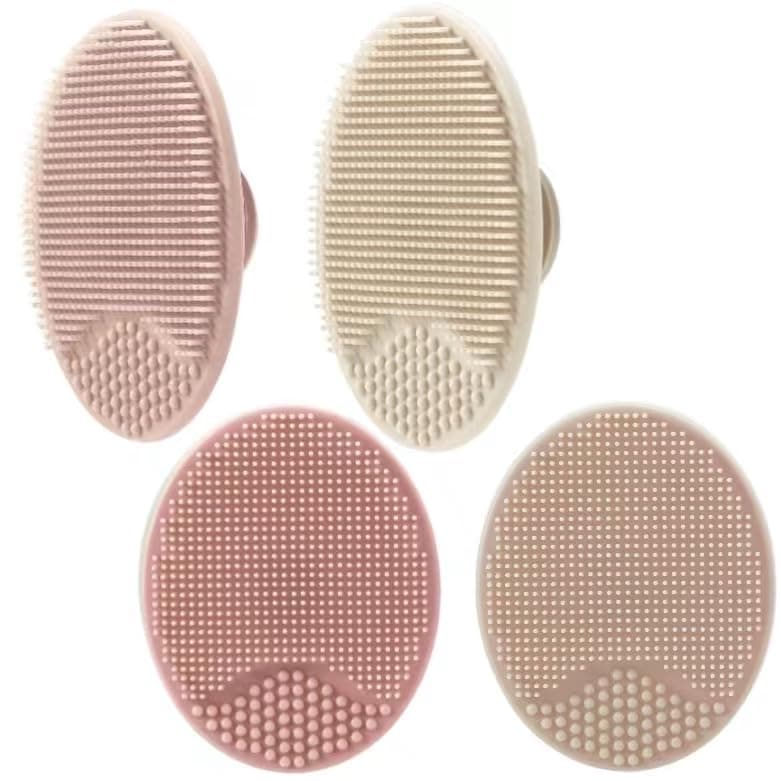 PandaEar Baby Cradle Cap Brush Silicone Baby Bath Brush Massage Brush Set for Dry Skin Cradle Cap and Eczema 4 Pack Pink