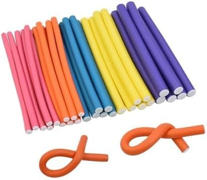 30 Pieces Flexi Curling Rods 945 Inch Bendy Foam Curler Rollers No Heat Hair Curlers for Medium and Long Hair Sleeping Overnight 5 Colors