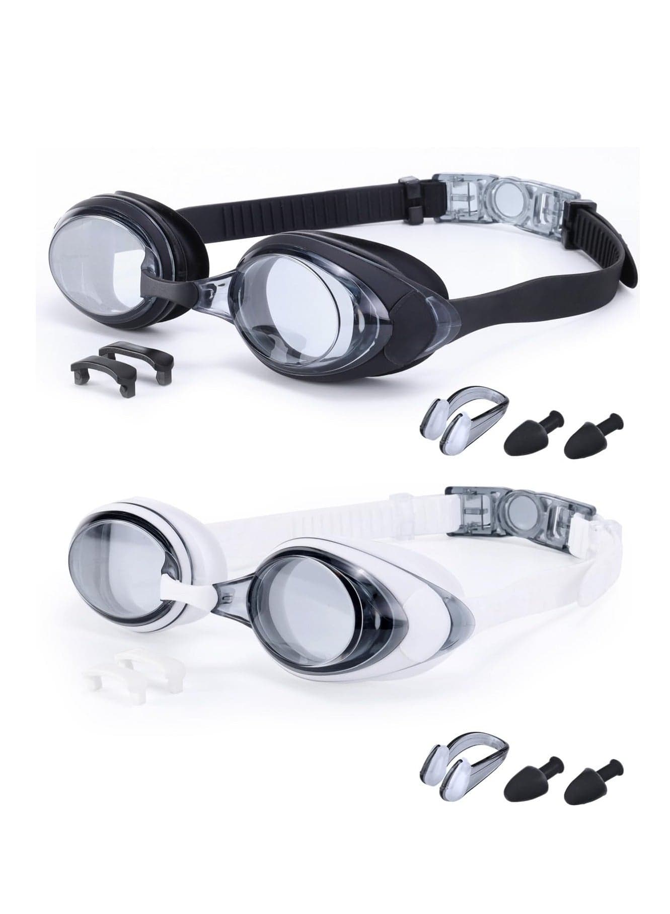 Premium Silicone Swimming Goggles for Adults, 2 Pack Anti,Fog Leakproof Design with Clear Vision, Adjustable Strap and Wide View, UV Protection Lenses