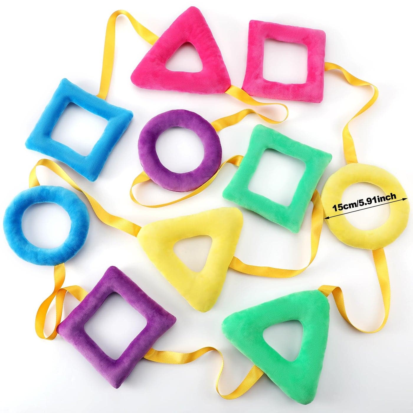 Woanger Shapes Walking Rope for Preschool Walking Rings for Toddlers First Day of School 10 Colorful Handles Leash for Toddler Class Line Rope 165 Long Keep Children Calm and Line Classroom Supplies