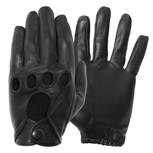 Pratt and Hart Silverstone Our Bestselling Men's Leather Driving Gloves Size L Black