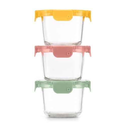 Ello Color Lock 2 Cup 6PC, 3 Pack Glass Meal Prep Sets Leak-Proof Glass Food Storage Containers with Airtight BPA-Free Plastic Lids, Dishwasher, Microwave, and Freezer Safe, Desert Festival