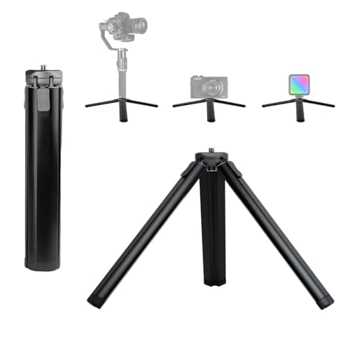 HIFFIN Mini Tripod, Compact Desktop Tripod Stand with 1/4" Screw – Mini Tabletop Tripod for DSLR Camera, Smartphone, Gimbal, Webcam, Selfie Stick & More – Lightweight & Portable
